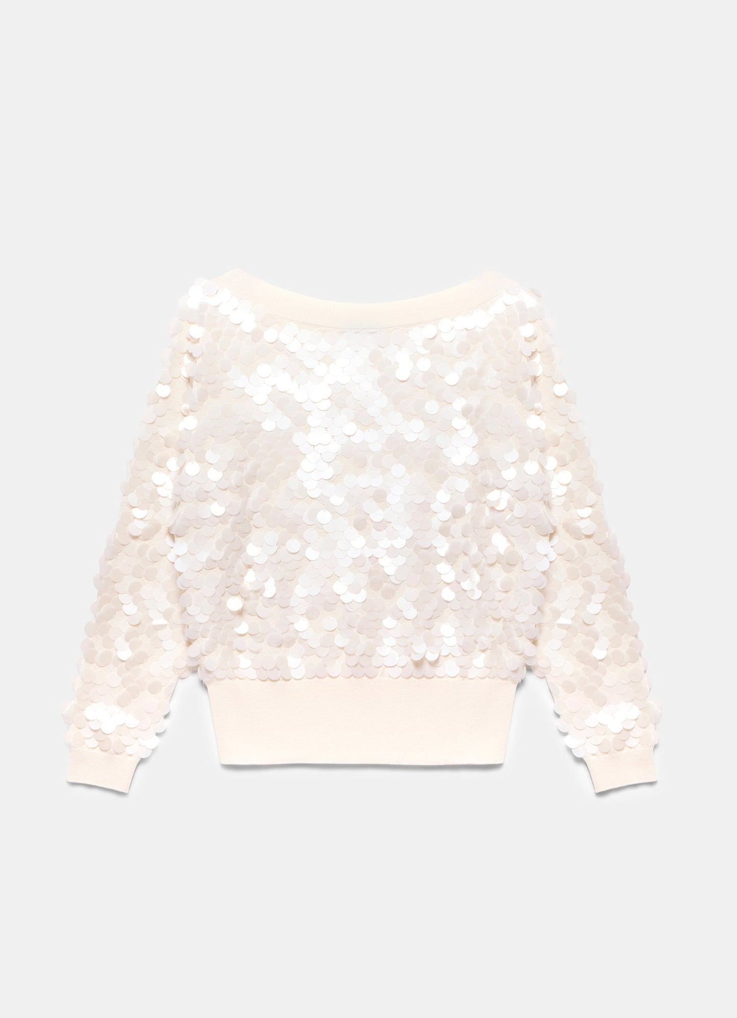 Cream Sequin Batwing Jumper