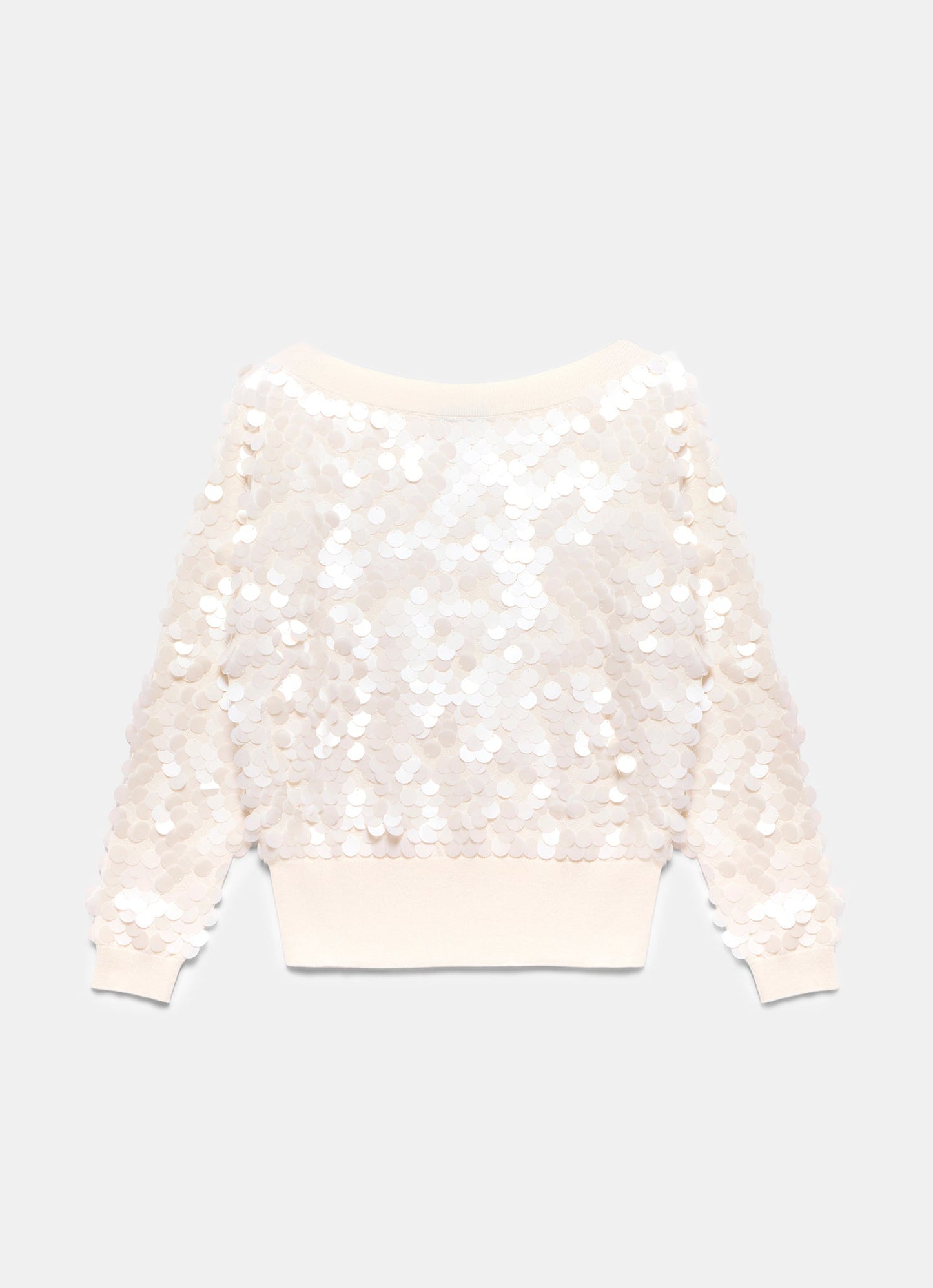Cream Sequin Batwing Jumper