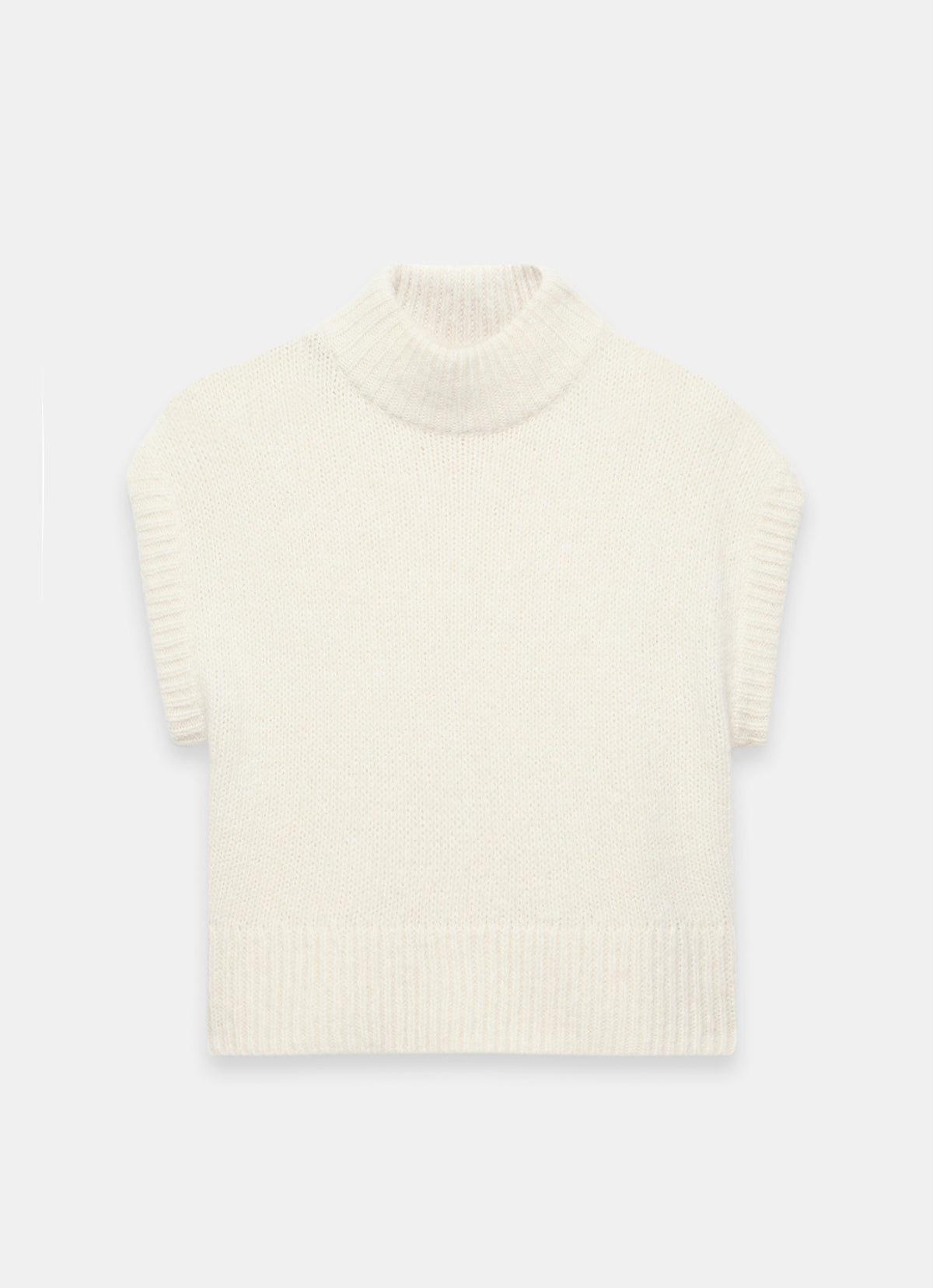 Cream Wool Blend Knit Top