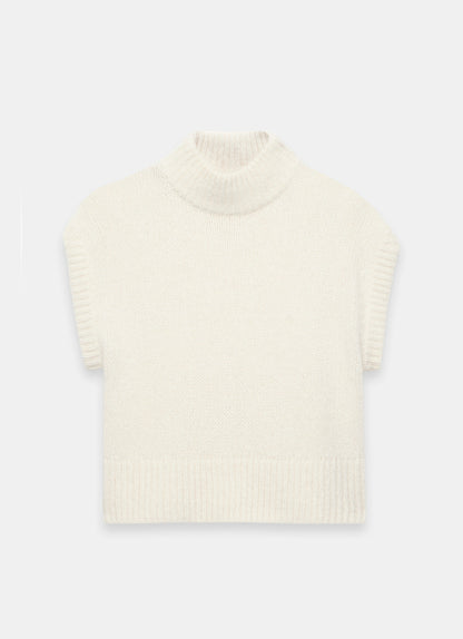 Cream Wool Blend Knit Top