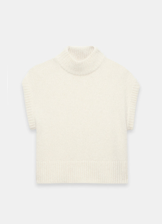 Cream Wool Blend Knit Top