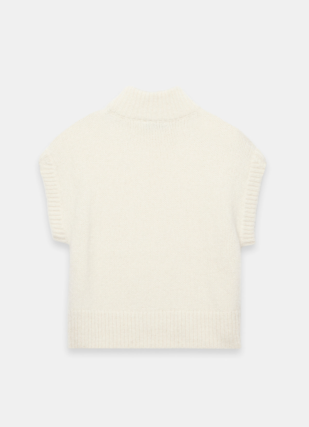 Cream Wool Blend Knit Top