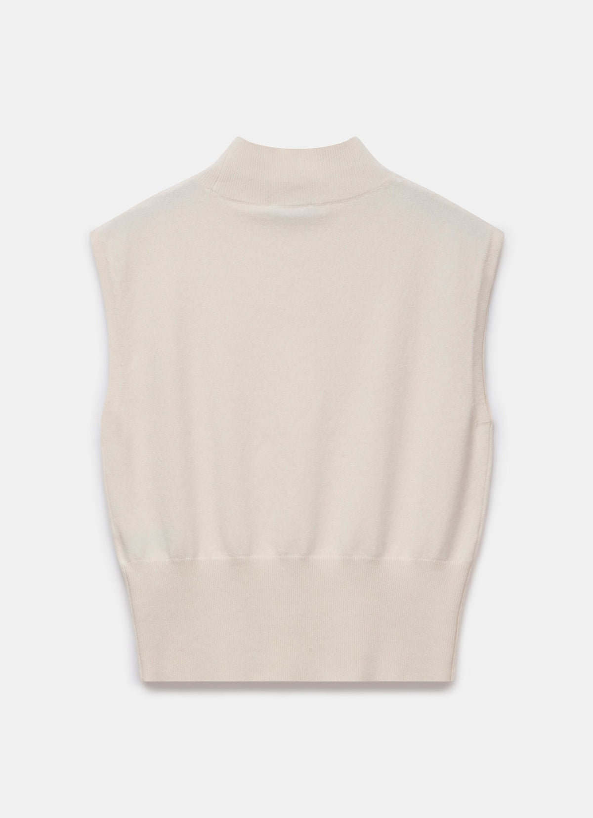 Cream Sleeveless Knit Top