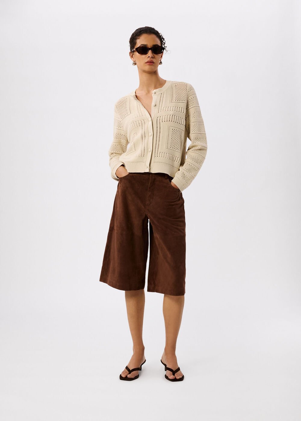 Ivory Crochet Detail Cardigan