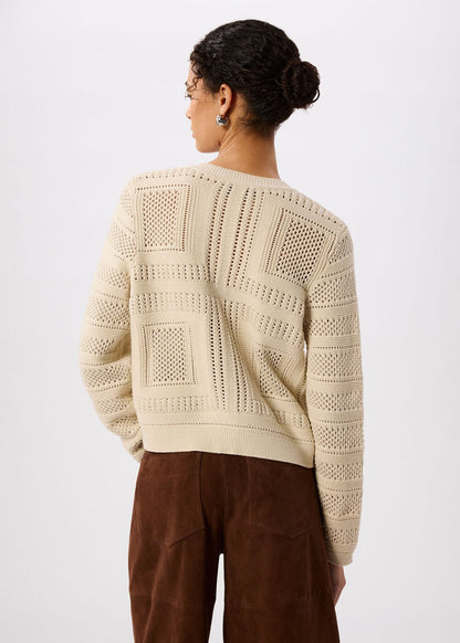 Ivory Crochet Detail Cardigan