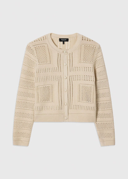 Ivory Crochet Detail Cardigan
