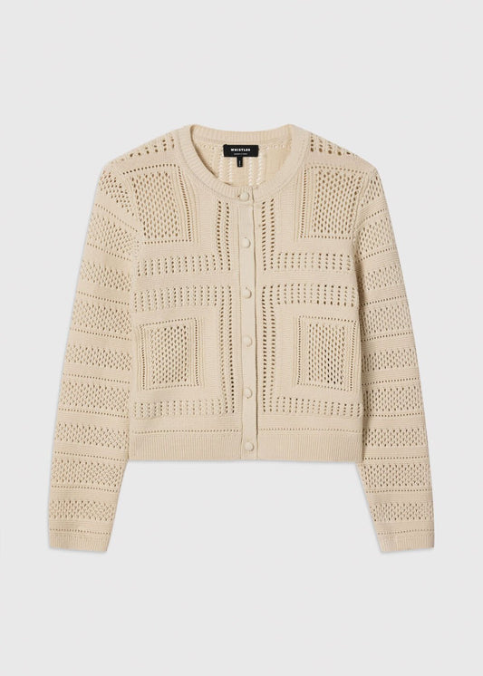 Ivory Crochet Detail Cardigan