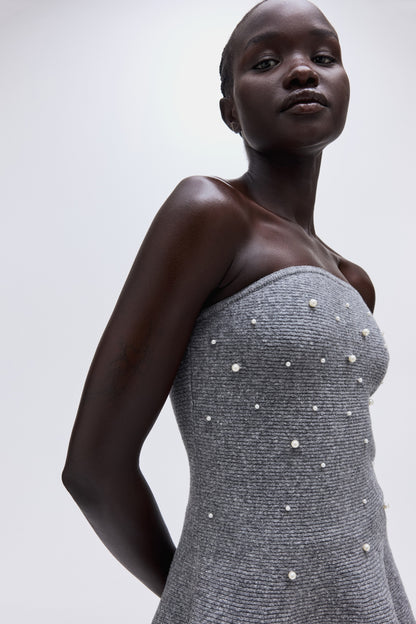 Bead-embellished bandeau top