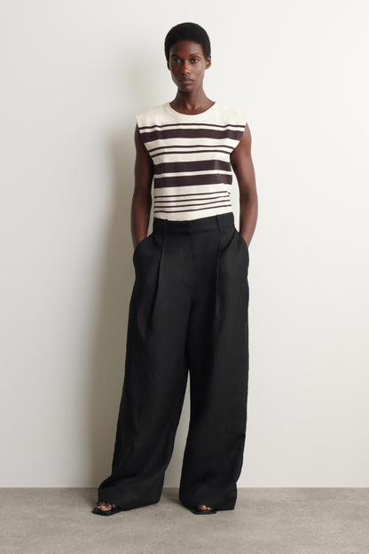 Folded-Shoulder Cotton-Jersey Tank Top