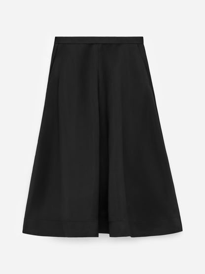 Circle-Cut Satin Skirt
