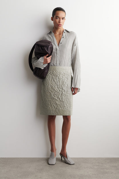 Draped Leather Kitten-Heel Mules