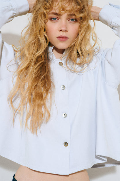 Shoulder-pad twill shirt
