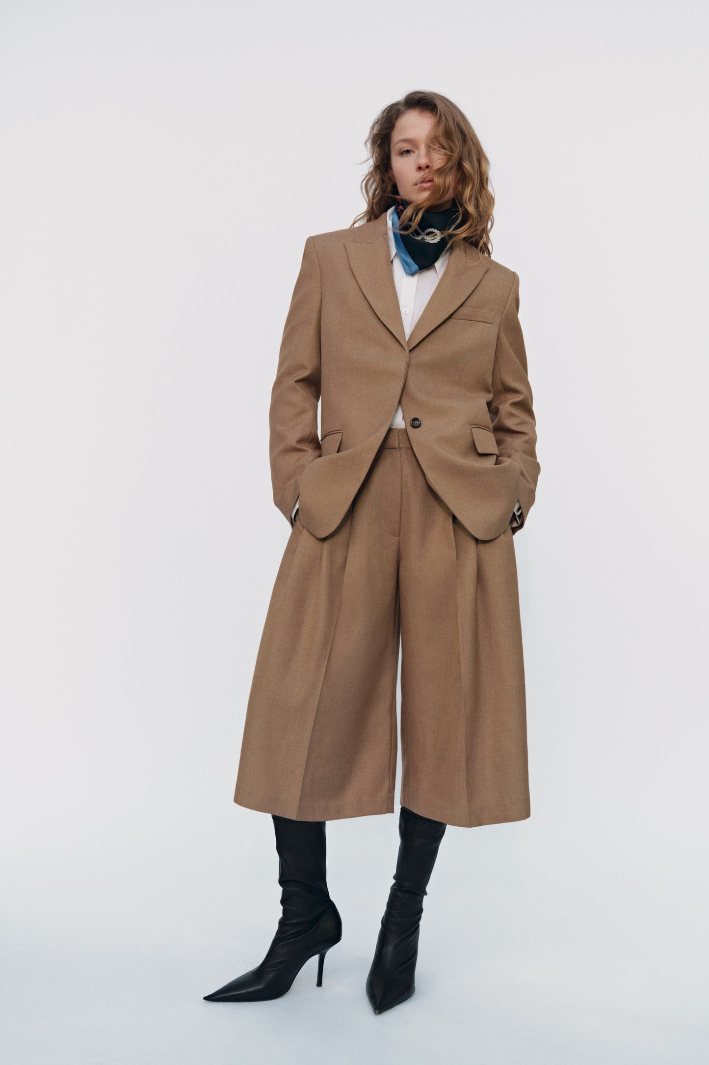 Long twill blazer