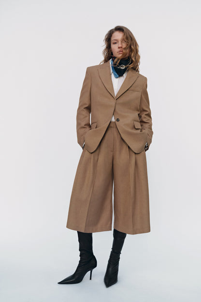 Long twill blazer