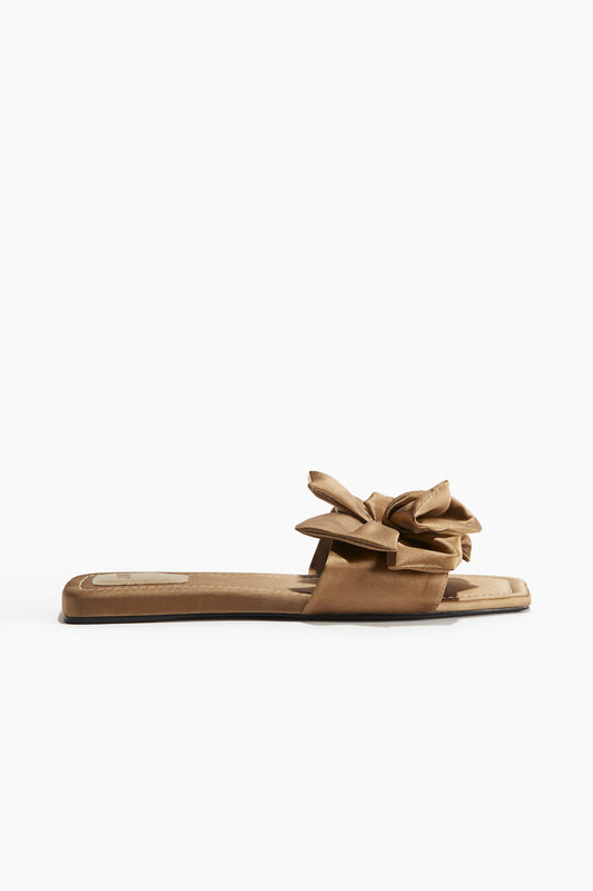 Appliquéd satin sandals