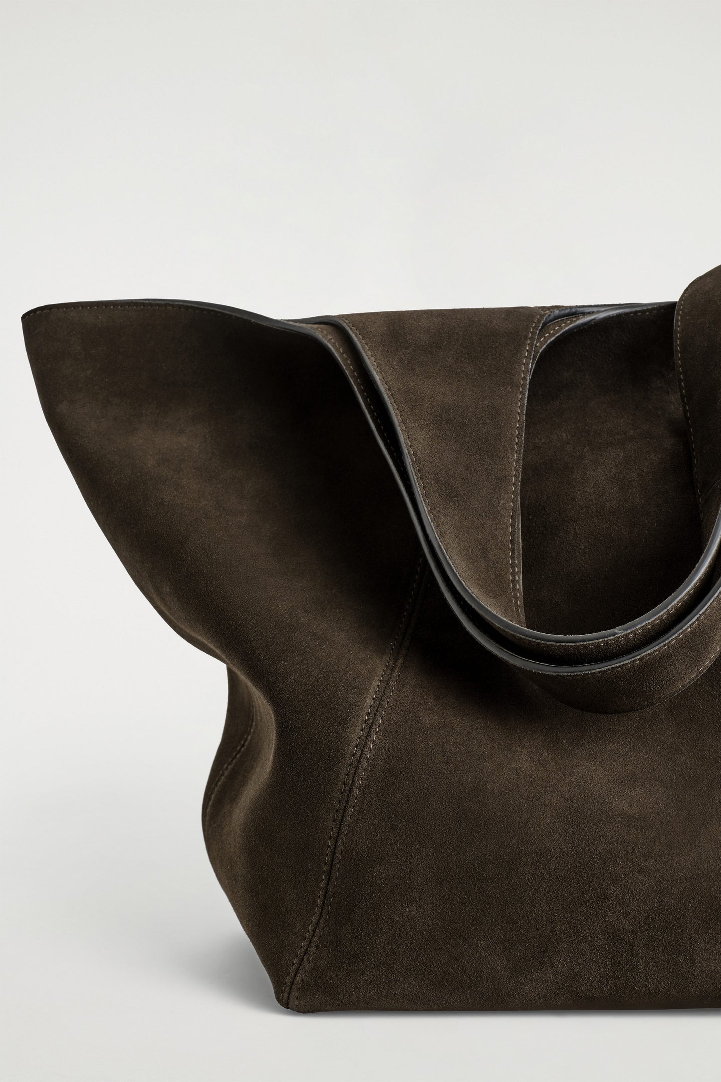 Sculpted suede tote bag