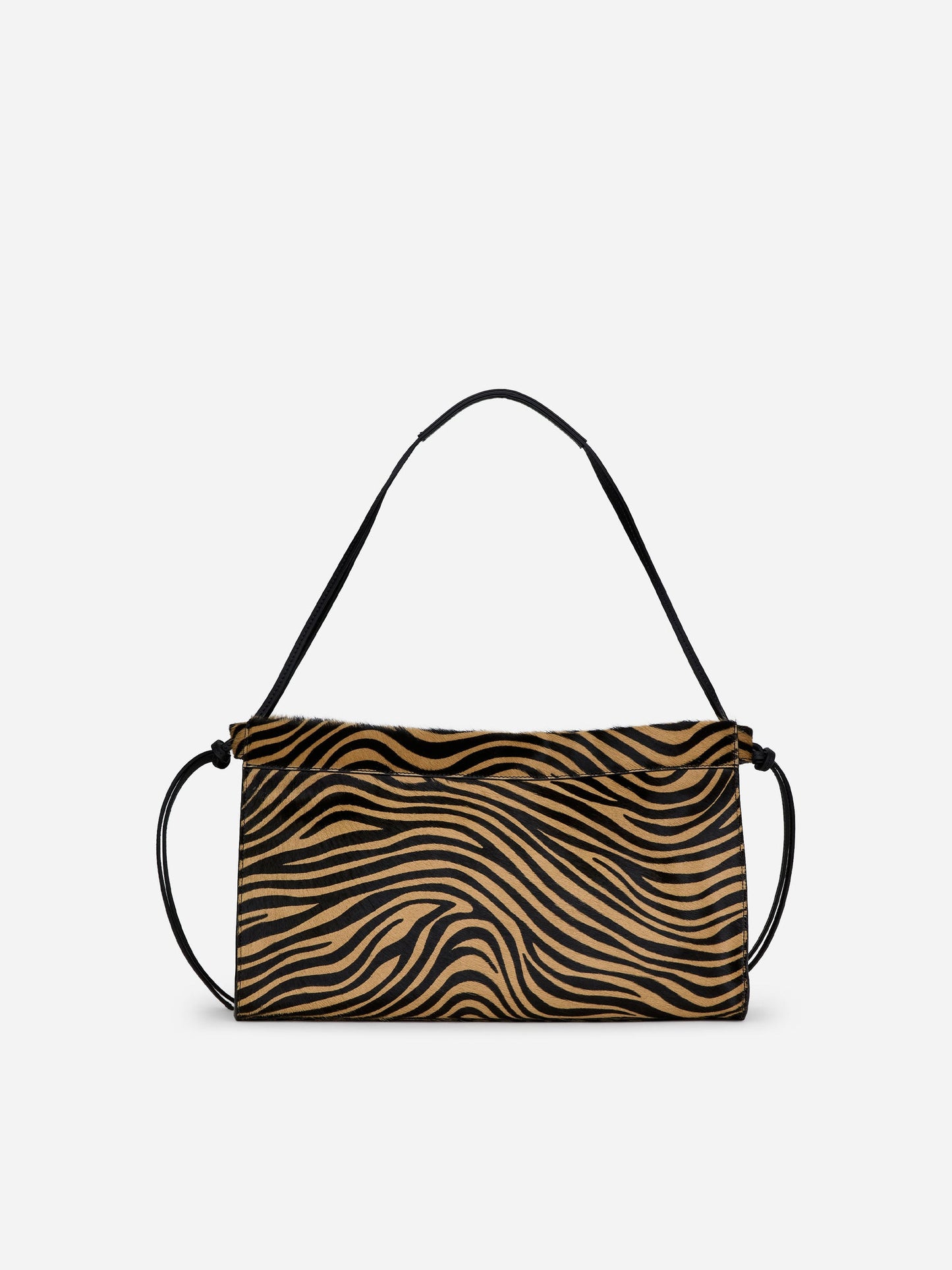Zebra-Print Leather Shoulder Bag
