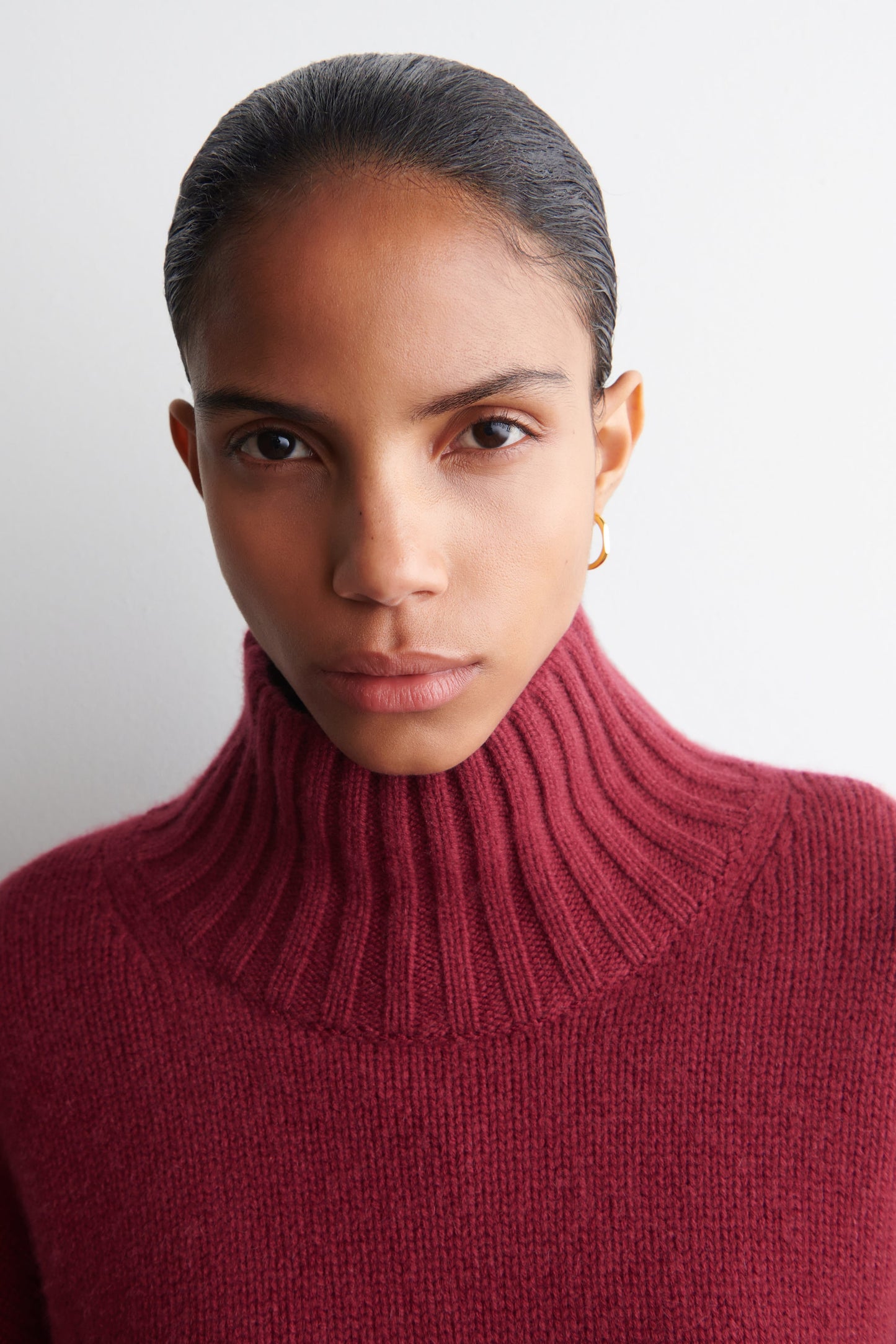 Chunky cashmere funnel-neck jumper