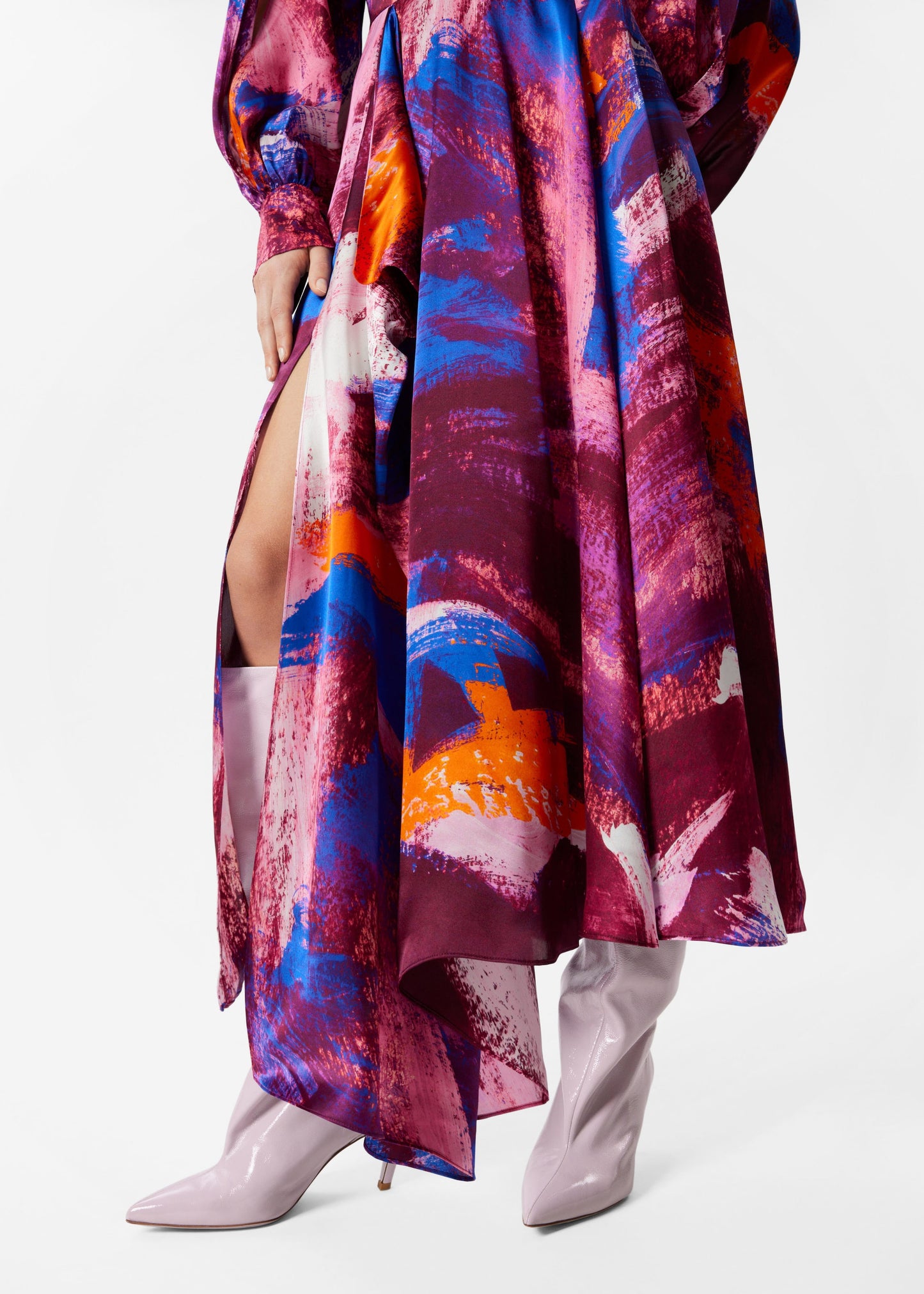 Silk Print Maxi Dress