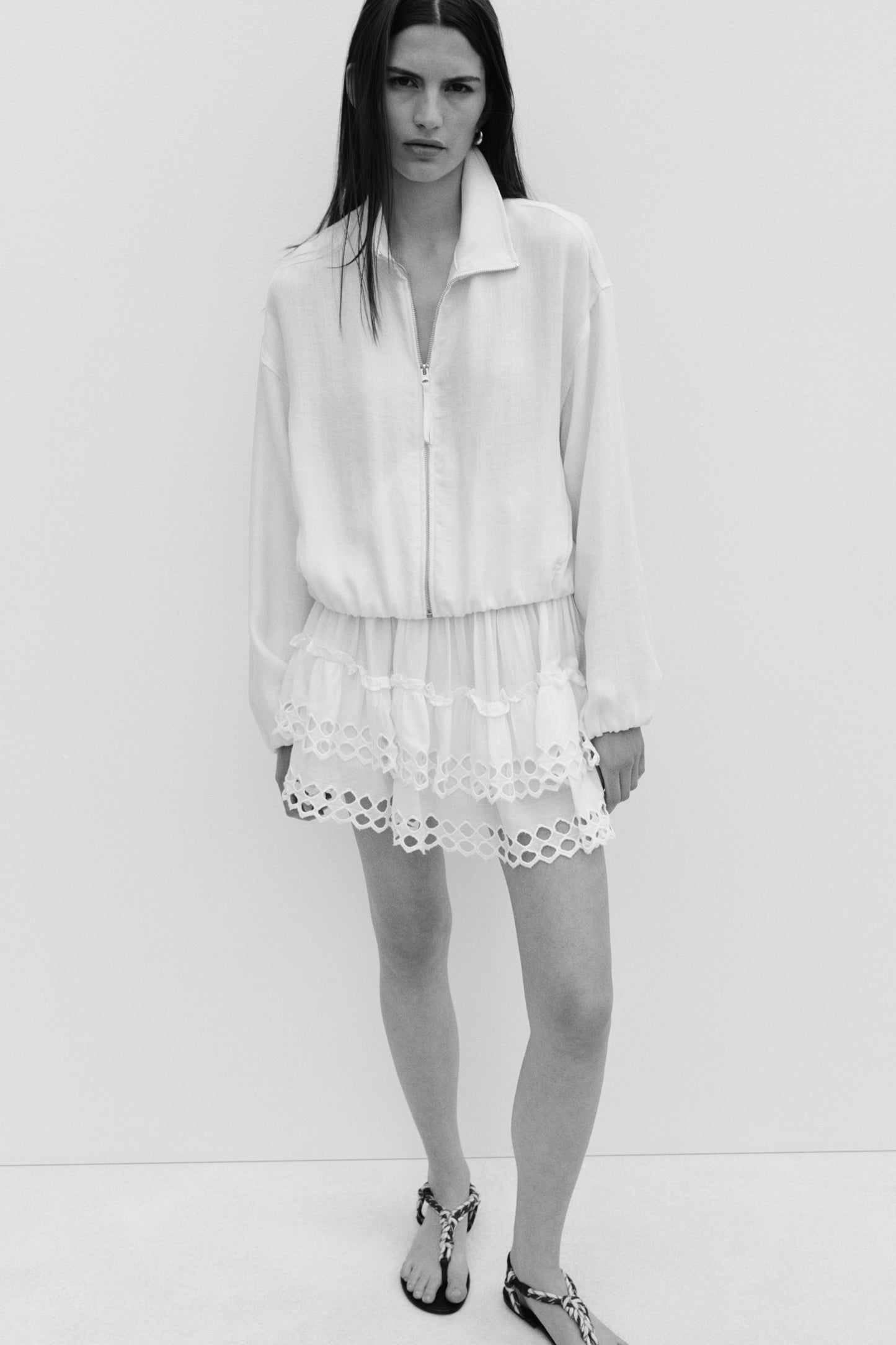 Women's Cream Bubble-hem jacket