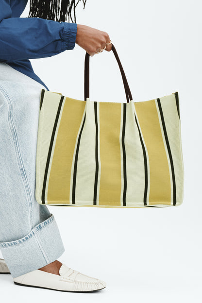 Striped tote bag