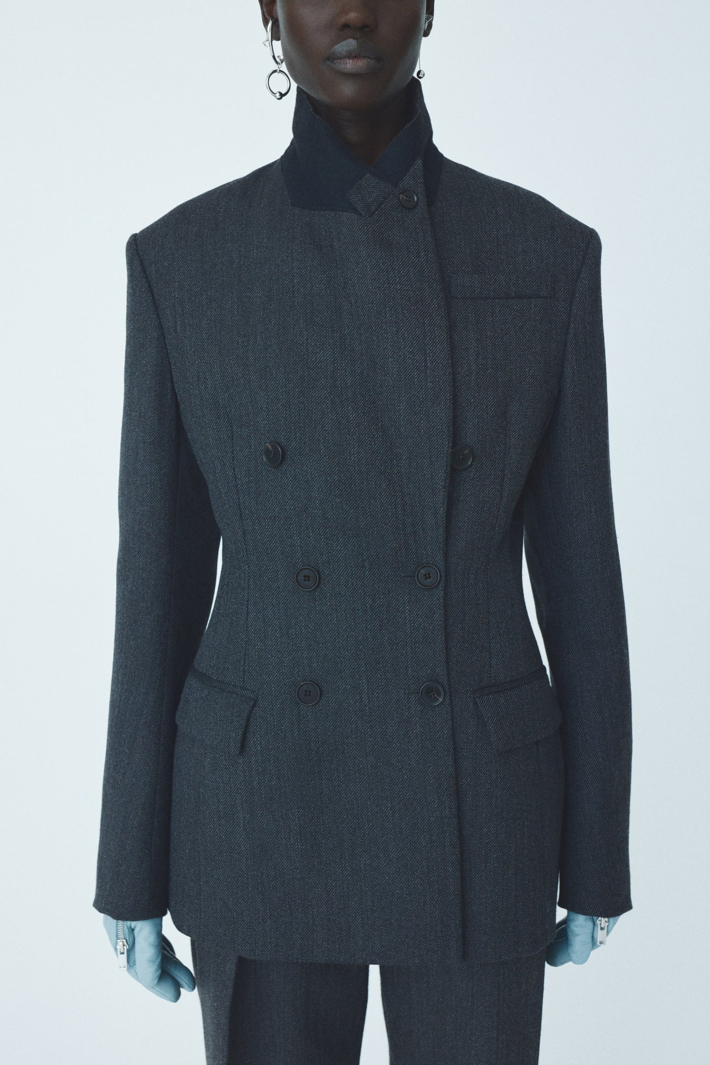 Double-breasted wool blazer