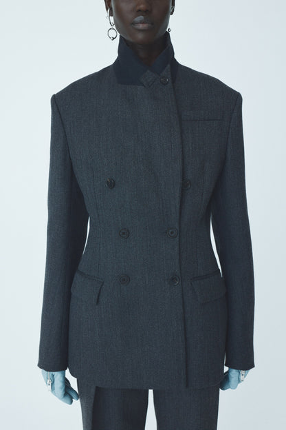 Double-breasted wool blazer