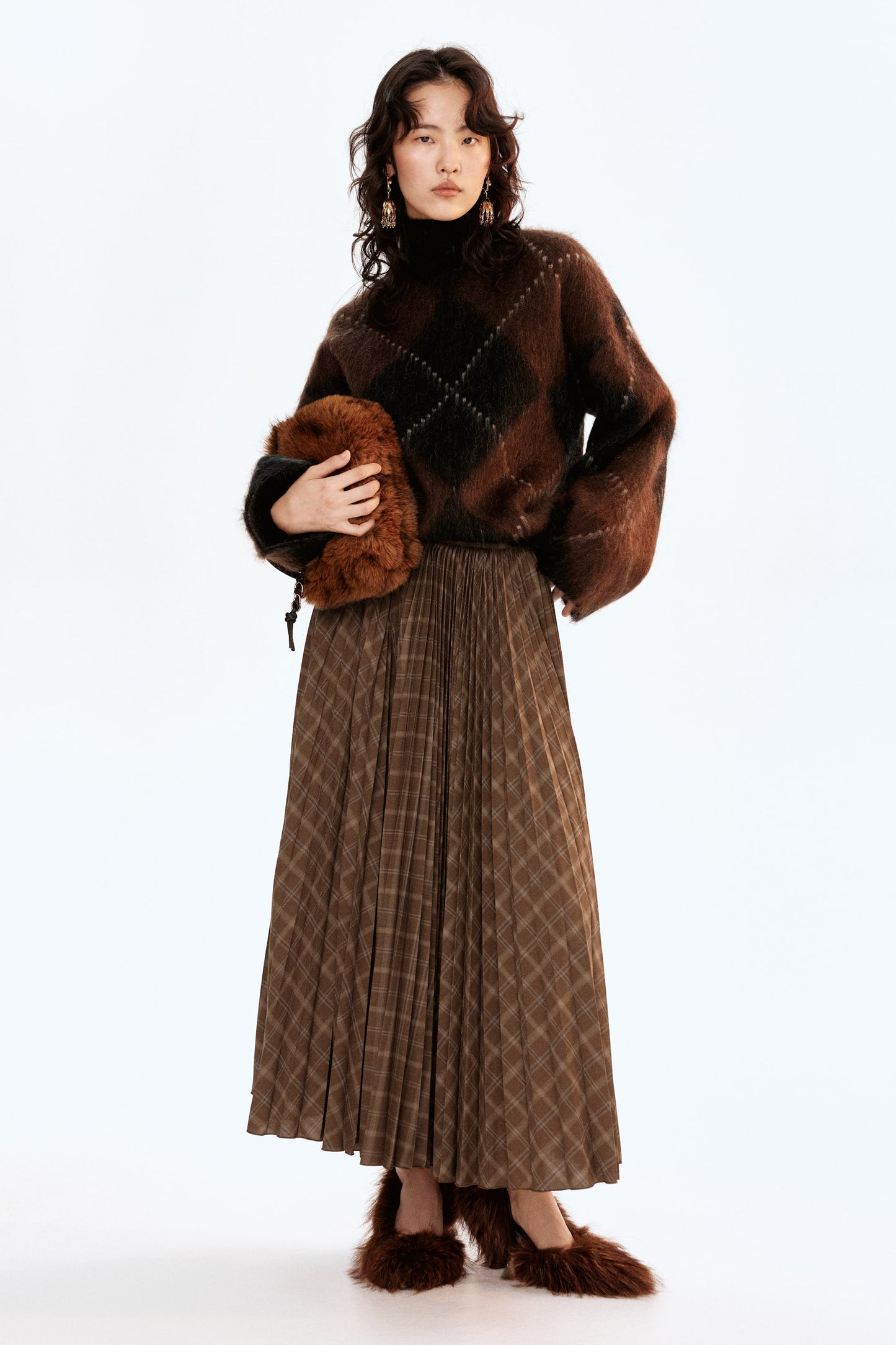 Pleated circular skirt