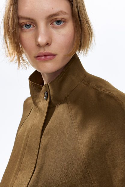 Oversized linen-blend jacket