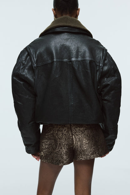 Jacquard-weave skort