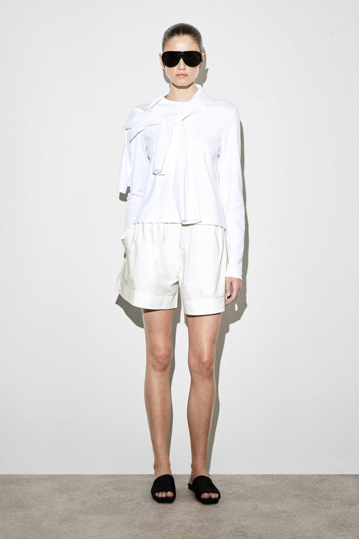 Elasticated Grosgrain-Detail Cotton Shorts