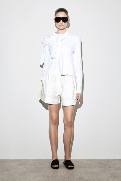 Elasticated Grosgrain-Detail Cotton Shorts