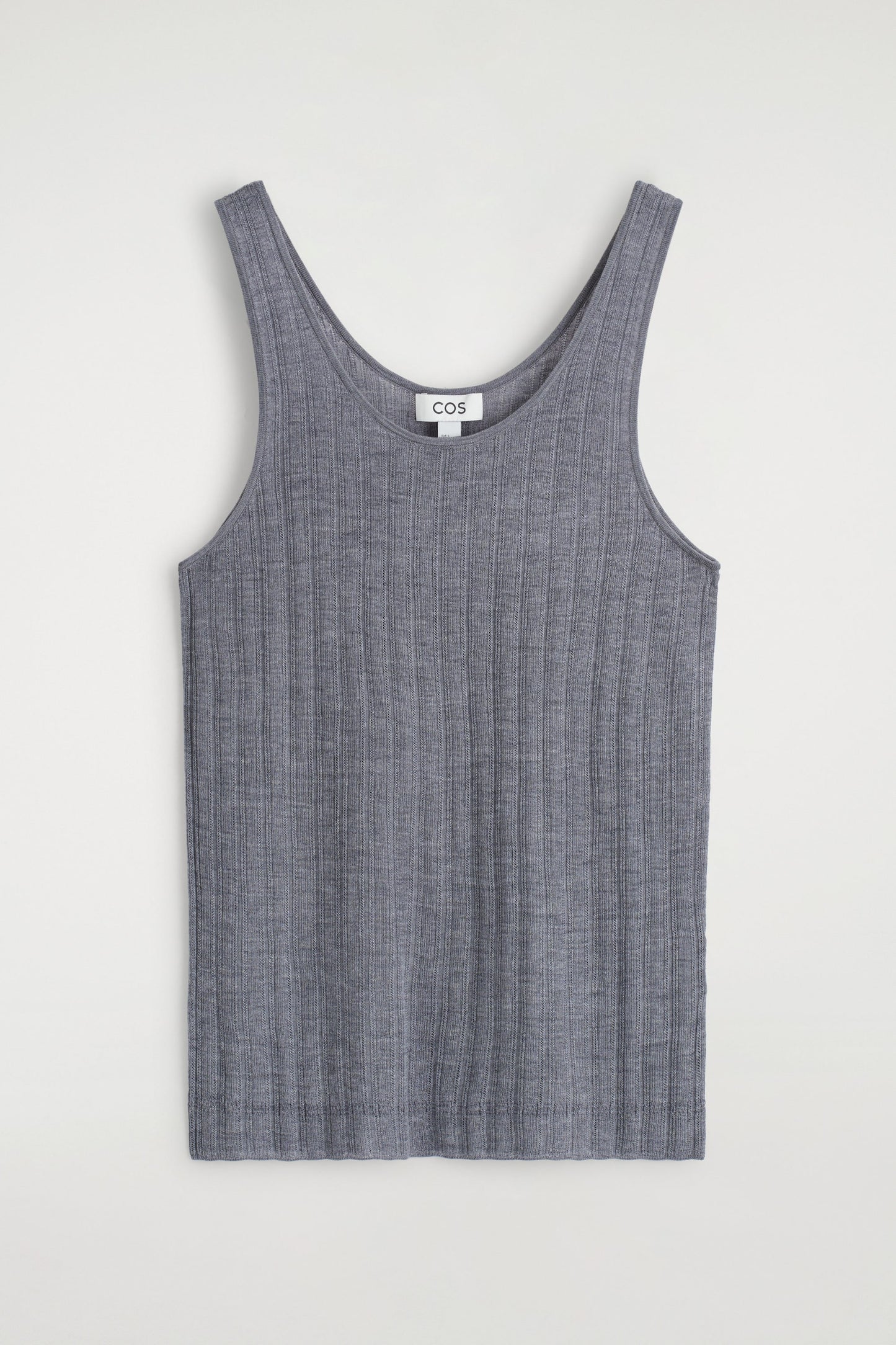 Ribbed-Knit Silk Tank Top