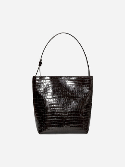 Croc-Effect Leather Tote