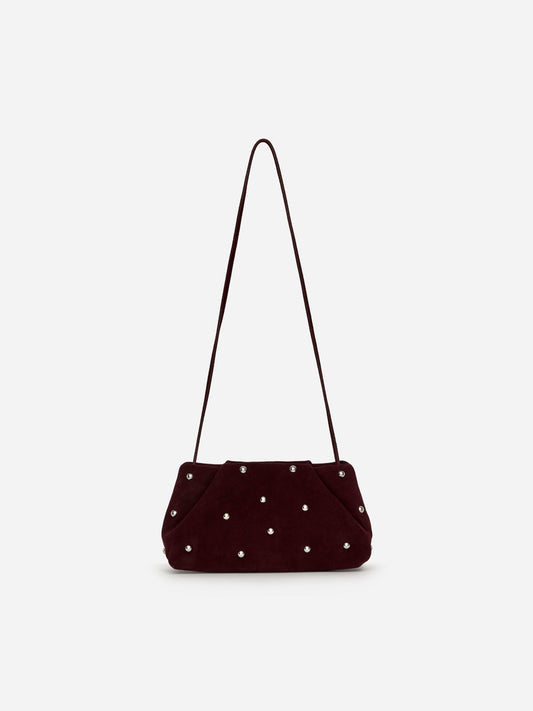 Studded Suede Clutch