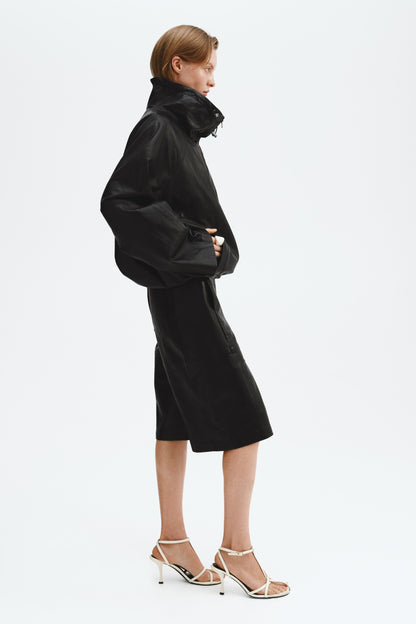 Leather Bermuda shorts