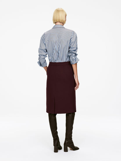 Wool-Blend Zip Skirt