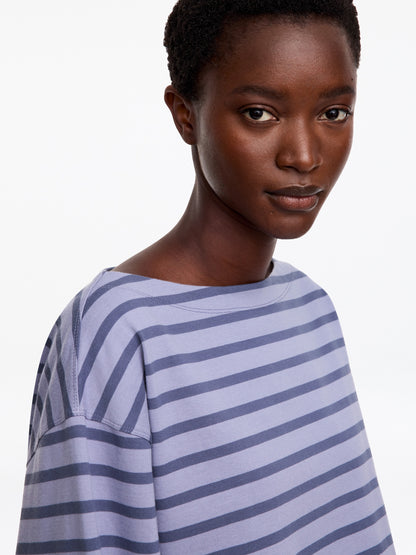 Striped Boat-Neck Top