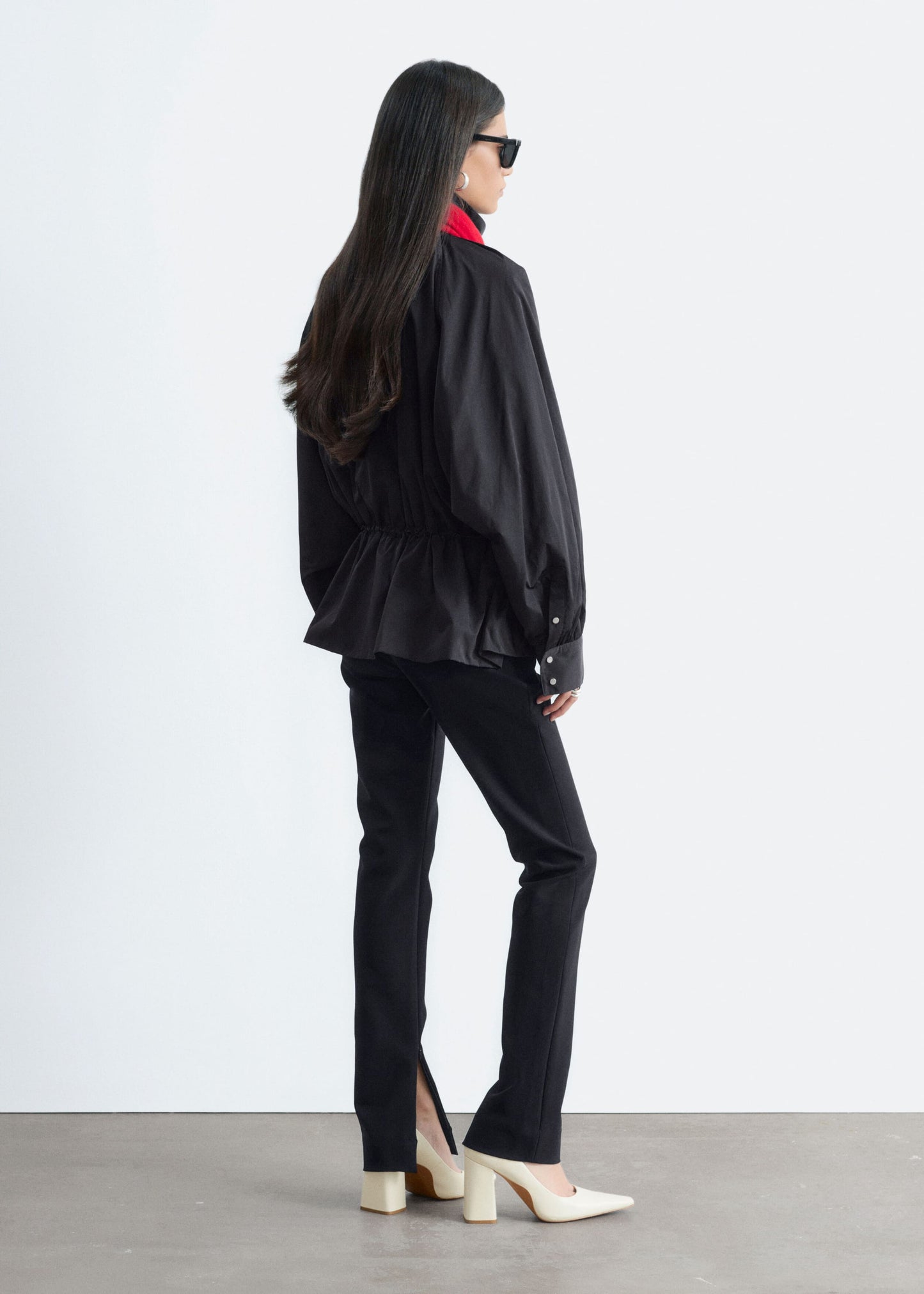 Nylon Funnel-Collar Jacket