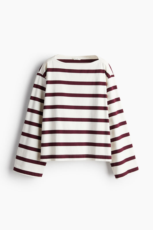 Oversized boat-neck top