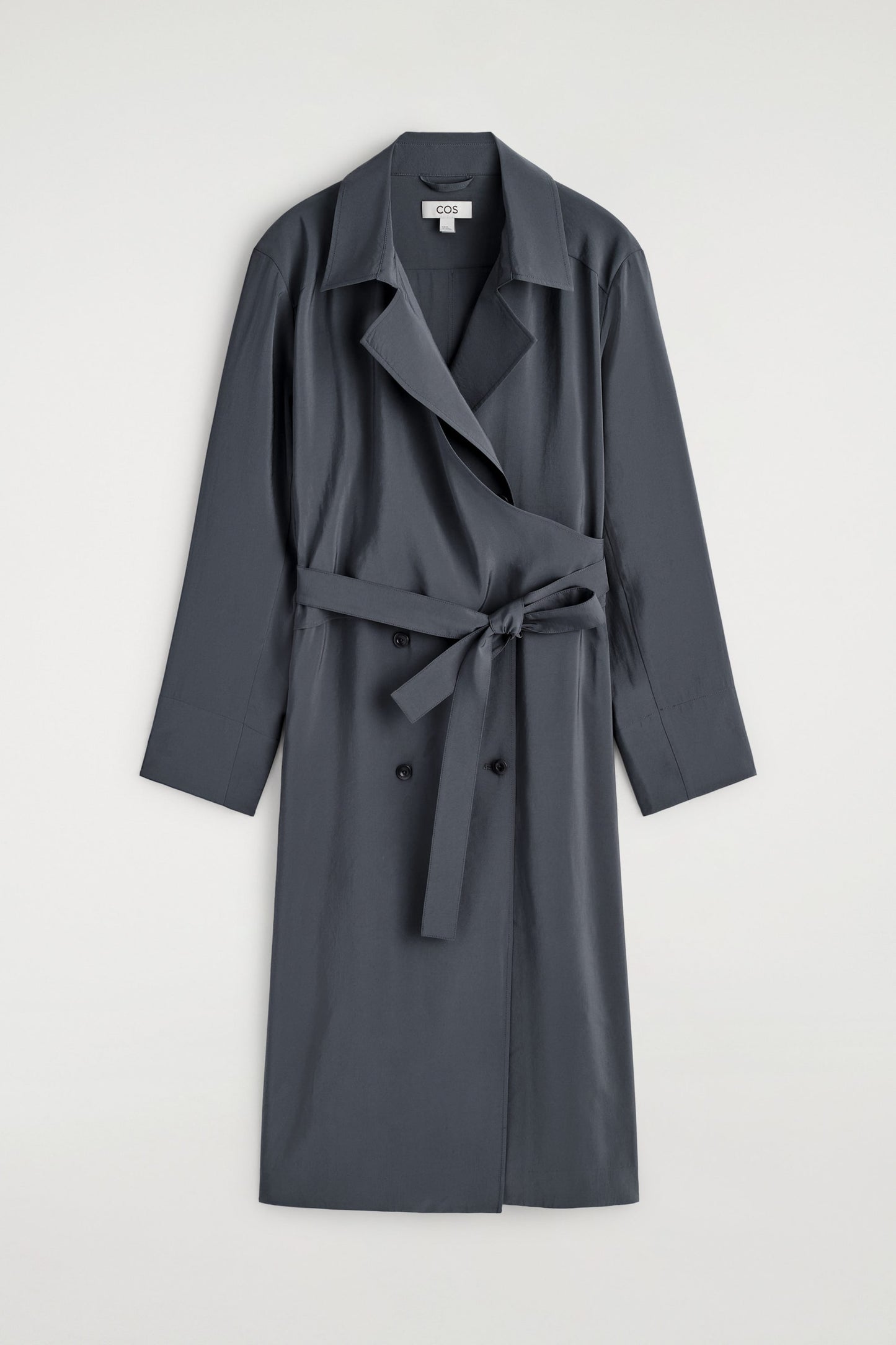 Belted Trench-Detail Midi Dress