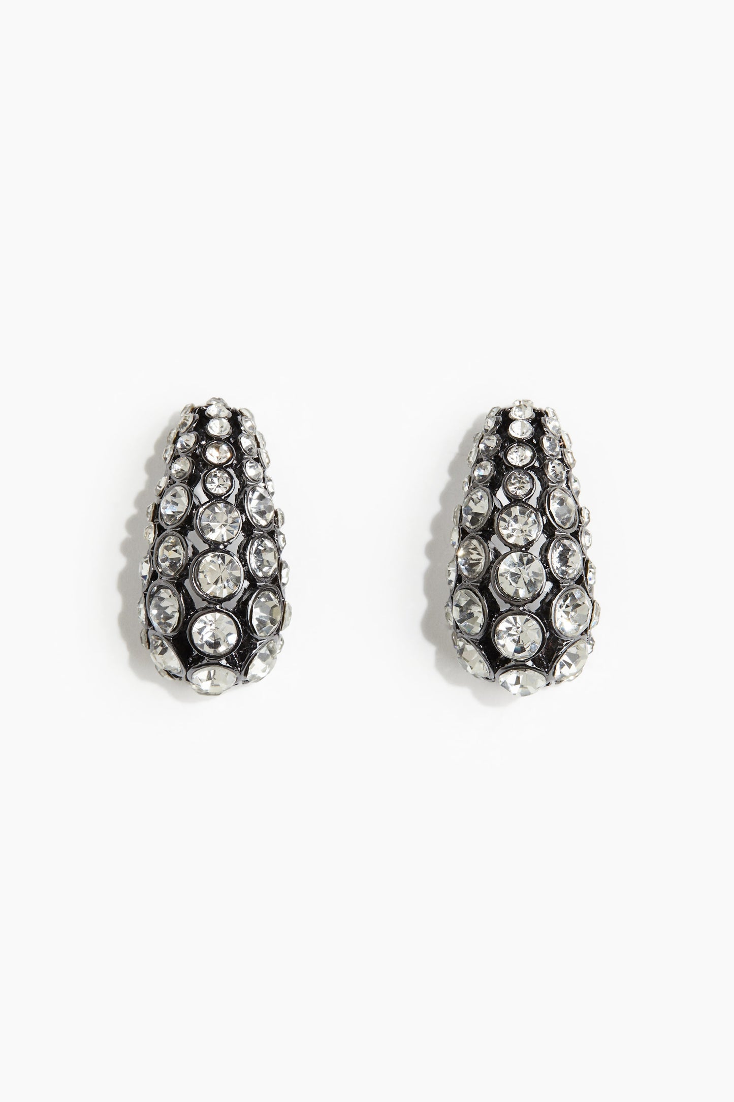 Rhinestone-embellished dome earrings