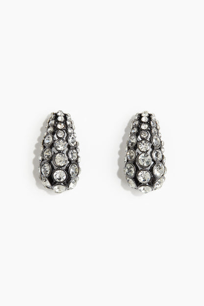 Rhinestone-embellished dome earrings