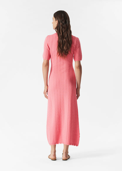 Pointelle-Knit Midi Dress