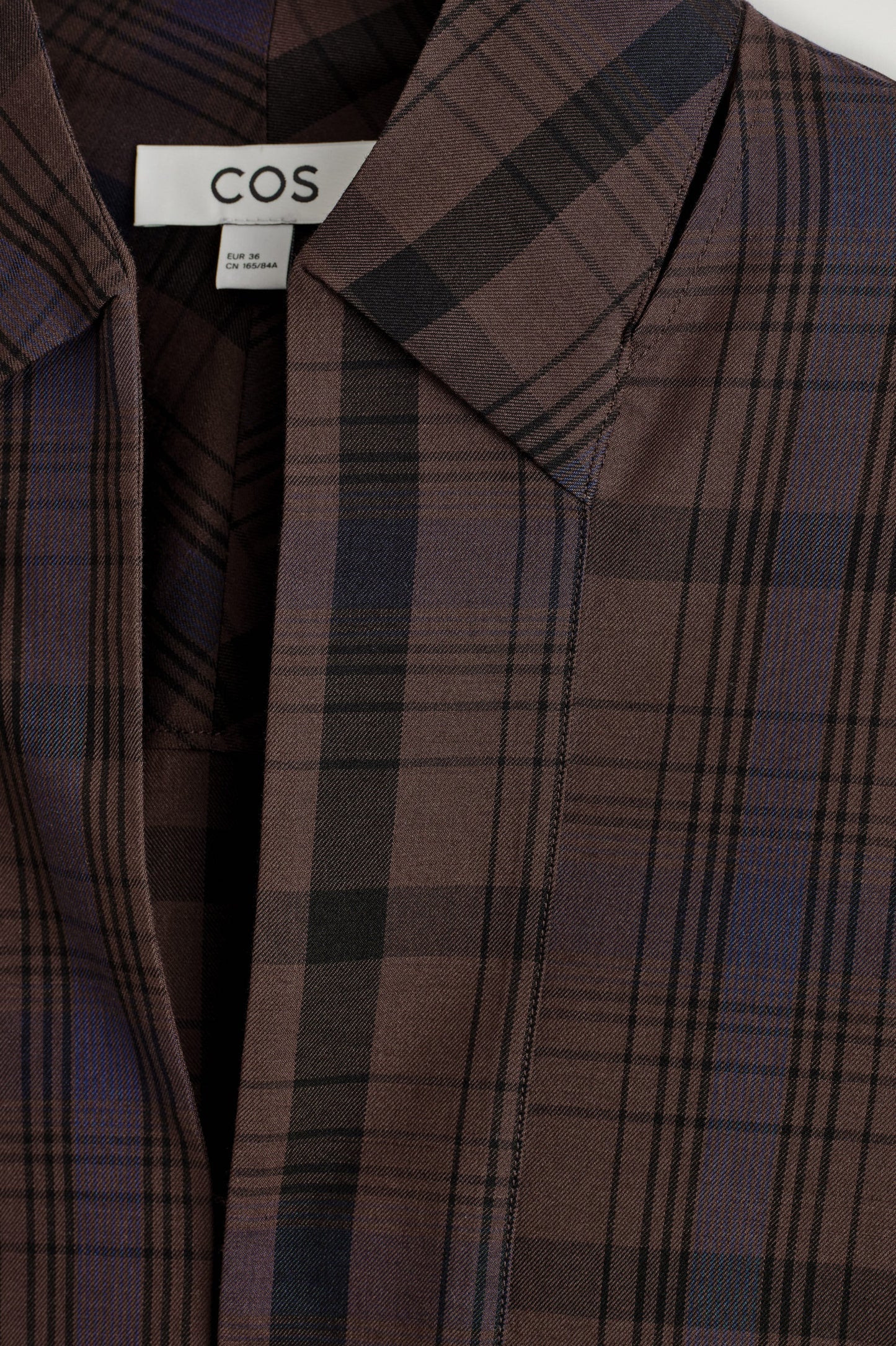 Checked Wool-Blend Shirt Dress