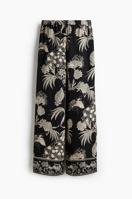 Printed pull-on trousers