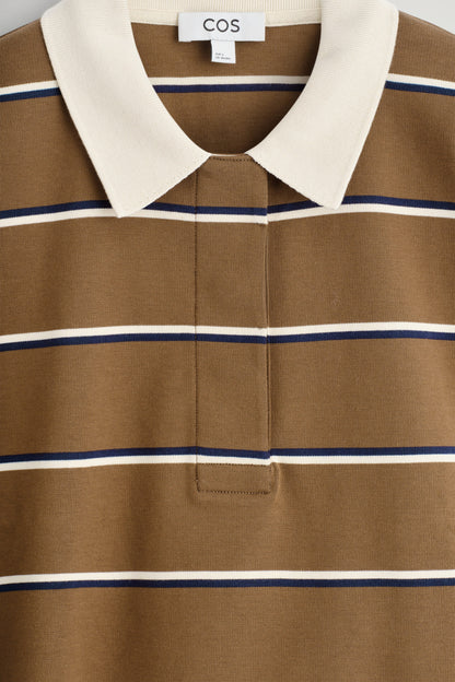 Striped Long-Sleeved Polo Shirt