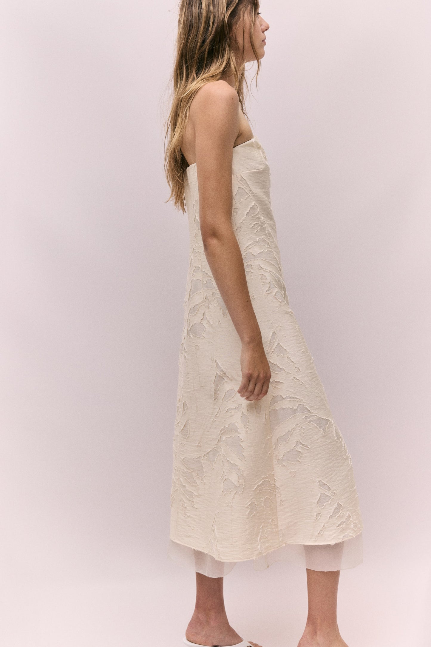 Jacquard-weave bandeau dress