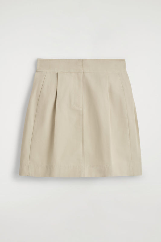 Pleated Buckle-Detail Mini Skirt