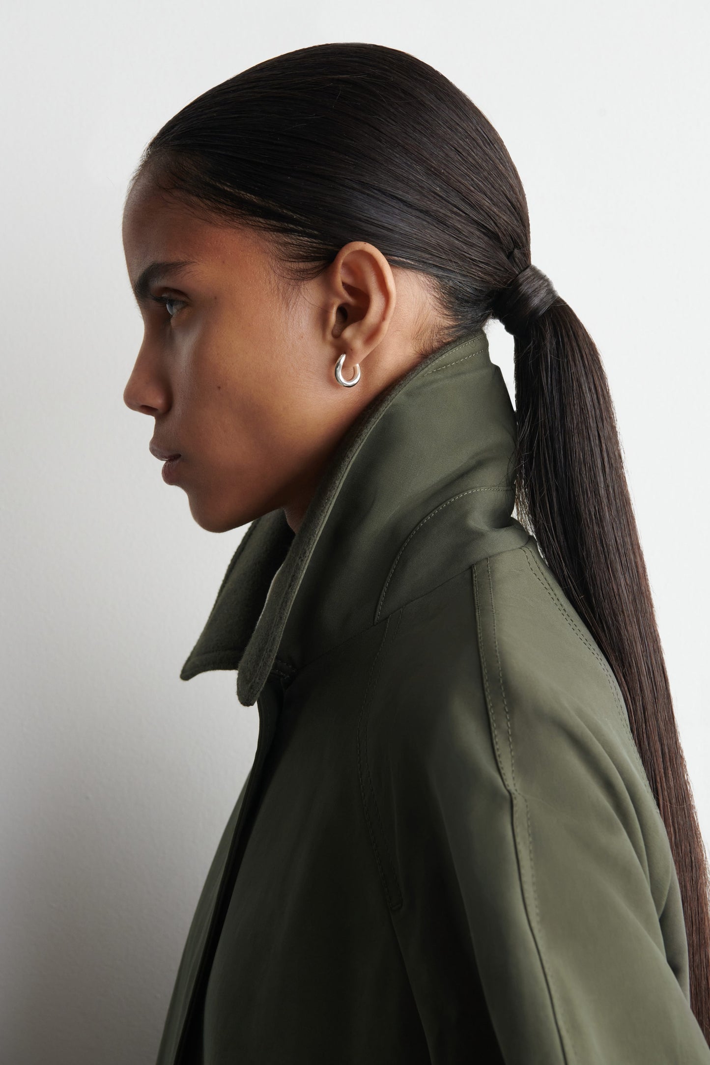 Wool-Trimmed Long Car Coat